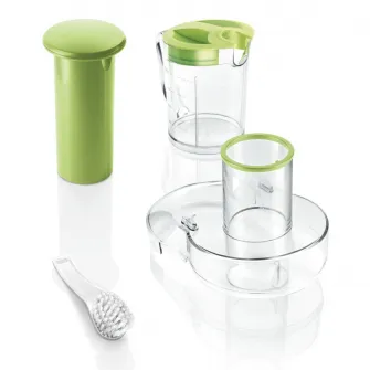 Storcator de fructe si legume Bosch MES25G0, 700 W, Recipient suc 1.25 l, Recipient pulpa 2 l, 2 Viteze, Tub de alimentare 73 mm, Alb/Verde