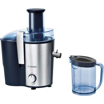 Storcator de fructe si legume Bosch MES3500, 700 W, Recipient suc 1.25 l, Recipient pulpa 2 l, 2 Viteze, Tub de alimentare 73 mm, Albastru/Argintiu