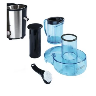 Storcator de fructe si legume Bosch MES3500, 700 W, Recipient suc 1.25 l, Recipient pulpa 2 l, 2 Viteze, Tub de alimentare 73 mm, Albastru/Argintiu