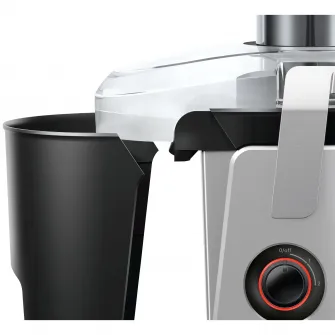 Storcator de fructe si legume Bosch MES4000, 1000 W, Recipient suc 1.5 l, Recipient pulpa 3 l, 2 Viteze, Tub de alimentare 84 mm, Argintiu/Negru