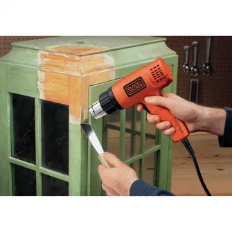 Suflanta cu aer cald Black & Decker KX1650-QS, 230 V, 460/600°C temperatura lucru, 2 trepte incalzire, sistem automat de oprire, 2 m lungime cablu