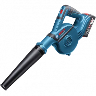 Suflanta universala pe acumulator Bosch Professional 06019F5100, 18 V, 75 m/s viteza aer, 120 mc/h debit aer maxim,duza+tub prelungitor+duza pentru gauri adanci+tub colectare praf,fara acumulator/incarcator in setul de livrare