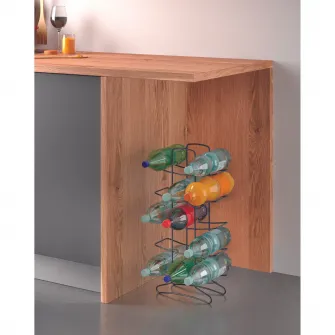 Suport 15 sticle vin Metaltex Lava, metal tratat, 27 x 11 x 56 cm