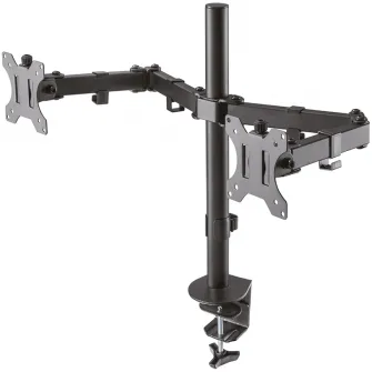Suport 2 monitoare pentru birou, clema, Neomounts by Newstar, 10-32, negru