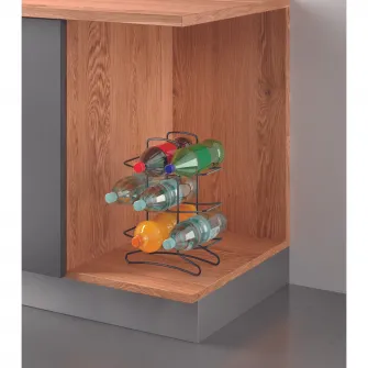 Suport 9 sticle vin Metaltex Lava, metal tratat, 27 x 11 x 36 cm