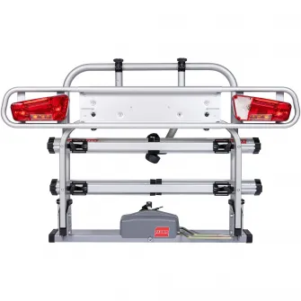 Suport auto pentru 2 biciclete Fabbri Bici Exclusive Deluxe 2, mufa alimentare 13 pini, cu prindere pe carligul de remorcare