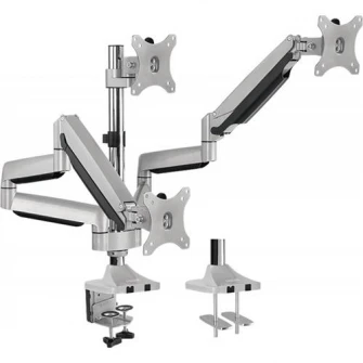 Suport birou Logilink pentru 3 monitoare 13"-32", Argintiu
