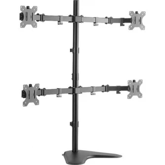 Suport birou Logilink pentru 4 monitoare 13"-32", Negru
