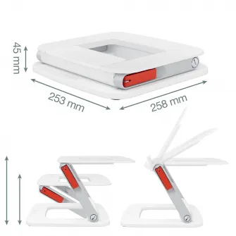 Suport ergonomic Leitz Ergo, pentru laptop, ajustabil, alb