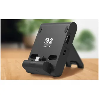 Suport Hori Dual USB PlayStand, Negru pentru Nintendo Switch 2