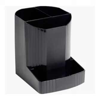 Suport instrumente de scris Exacompta EcoBlack,3 compartimente, PP, Certificat Blue-Angel, 123x90x111mm, Negru