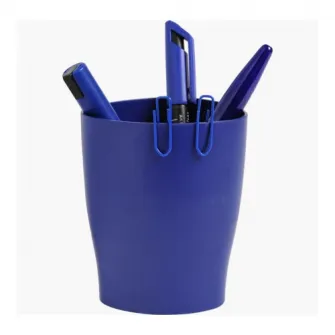 Suport instrumente de scris Exacompta EcoPen, Plastic, Certificat Blue-Angel, Pahar, 60x80x95 mm, Albastru