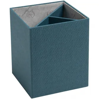 Suport instrumente de scris Exacompta OfficeByMe, 3 compartimente, carton 3mm, 9x9x10,7 cm, Albastru