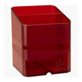 Suport instrumente de scris Exacompta PEN-CUBE ChromaLine, 2 compartimente, Plastic, 74x74x93 mm, Rosu Translucent
