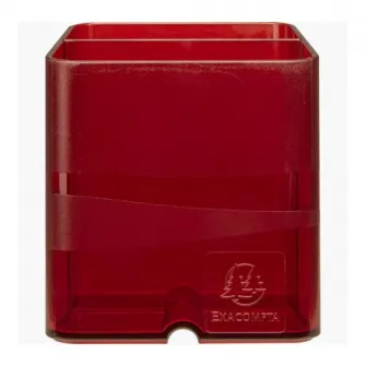 Suport instrumente de scris Exacompta PEN-CUBE ChromaLine, 2 compartimente, Plastic, 74x74x93 mm, Rosu Translucent