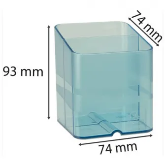 Suport instrumente de scris Exacompta PEN-CUBE ChromaLine, 2 compartimente, Plastic, 74x74x93 mm, Turquoise Translucent