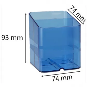Suport instrumente de scris Exacompta PEN-CUBE ChromaLine, 2 compartimente, Plastic, 74x74x93 mm, Albastru Translucent