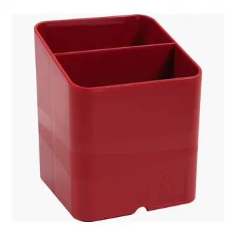 Suport instrumente de scris Exacompta PEN-CUBE Iderama, 2 compartimente, Plastic, 74x74x93 mm, Rosu