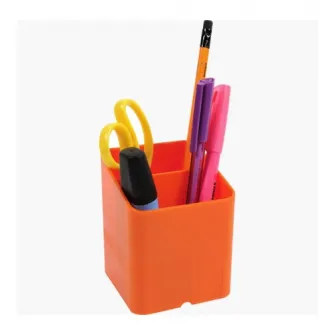 Suport instrumente de scris Exacompta PEN-CUBE Iderama, 2 compartimente, Plastic, 74x74x93 mm, Orange