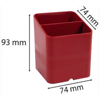 Suport instrumente de scris Exacompta PEN-CUBE Iderama, 2 compartimente, Plastic, 74x74x93 mm, Rosu