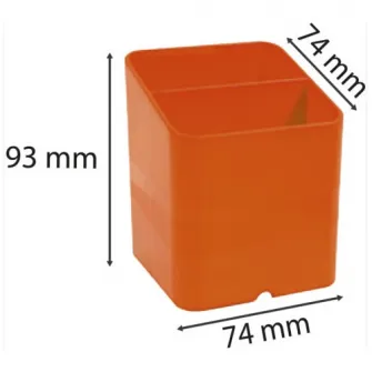 Suport instrumente de scris Exacompta PEN-CUBE Iderama, 2 compartimente, Plastic, 74x74x93 mm, Orange