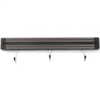 Suport magnetic pentru cutite, 45 cm, cu 5 carlige agatare, Hendi