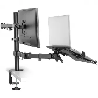 Suport monitor + laptop pentru birou Neomounts by Newstar, 10-32, negru