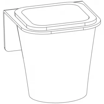 Suport pahar Aquasanit SKYLINE NERA, otel inoxidabil, negru mat, pahar din sticla mata, montaj cu banda dublu adeziva (inclusa)