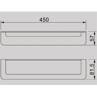 Suport pentru prosoape Aquasanit SKYLINE, 45 cm, otel inoxidabil, finisaj crom mat, montaj cu banda dublu adeziva (inclusa)