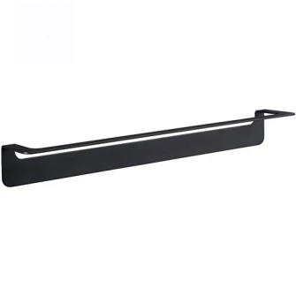 Suport pentru prosoape Aquasanit SKYLINE NERA, 60 cm, otel inoxidabil, negru mat, montaj cu banda dublu adeziva (inclusa)