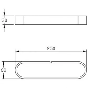 Suport prosoape Aquasanit EVOLUTION, 25 cm, aluminiu negru mat, montaj cu banda dublu adeziva (inclusa)