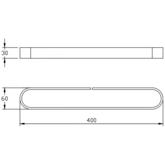 Suport prosoape Aquasanit EVOLUTION, 40 cm, aluminiu negru mat, montaj cu banda dublu adeziva (inclusa)
