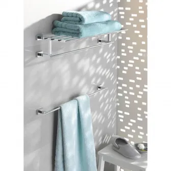 Suport prosop Grohe Essentials Cube, 600 mm, fixare ascunsa, Crom