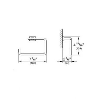 Suport prosop Grohe Essentials Cube, fixare ascunsa, Crom