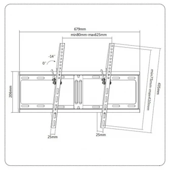 Suport TV de perete A+ SPL69T, reglabil, 60&-100, Negru