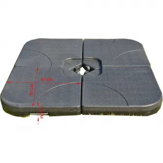 Suport umbrela Kring Ischia, 50x50x7.5 cm, plastic, negru