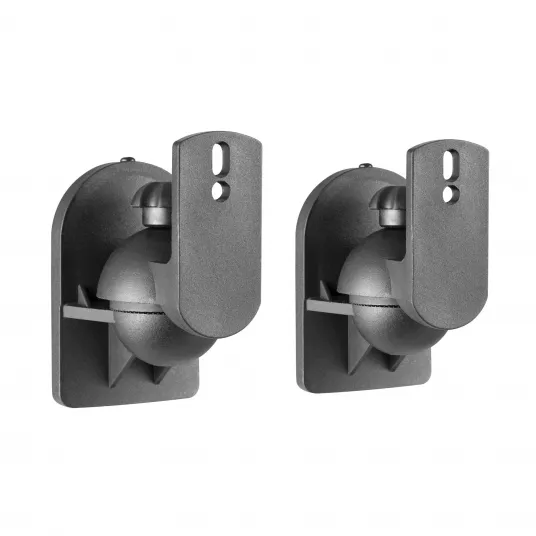 Suporti sateliti audio de perete, Nexio, set 2 bucati, unghi reglabil, capacitate sustinere 3.5KG, Negru