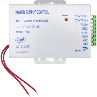 Sursa de tensiune cu temporizare PNI K80 12V si 3A pt. yale si control acces
