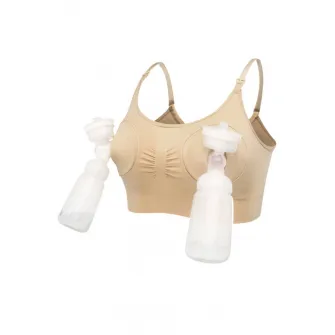 Sutien 2 in 1 pentru alaptare si sustinere pompa san, bej, L
