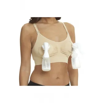 Sutien 2 in 1 pentru alaptare si sustinere pompa san, bej, L