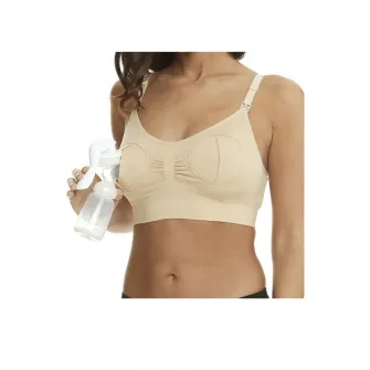 Sutien 2 in 1 pentru alaptare si sustinere pompa san, bej, L