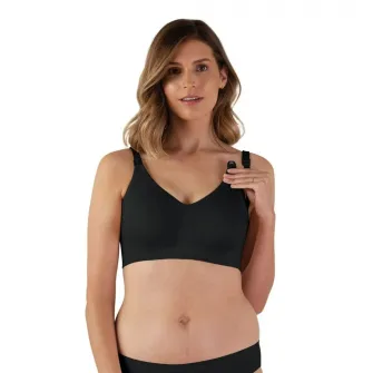 Sutien fara cusaturi pentru alaptat Bravado Designs, Body Silk Seamless, Black, S