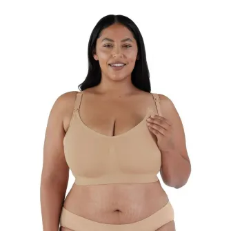 Sutien fara cusaturi pentru alaptat Bravado Designs, Body Silk Seamless, Butterschotch, S