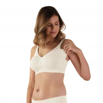 Sutien fara cusaturi pentru alaptat Bravado Designs, Body Silk Seamless, Antique White, S