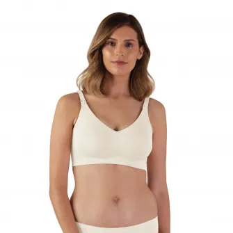 Sutien fara cusaturi pentru alaptat Bravado Designs, Body Silk Seamless, Antique White, S