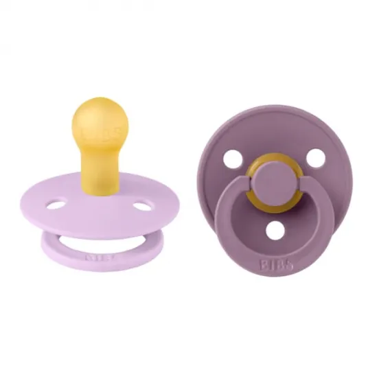 Suzete pentru bebelusi Bibs Colour Latex, tetina rotunda, 0 luni + Violet Sky/Mauve, 2 buc