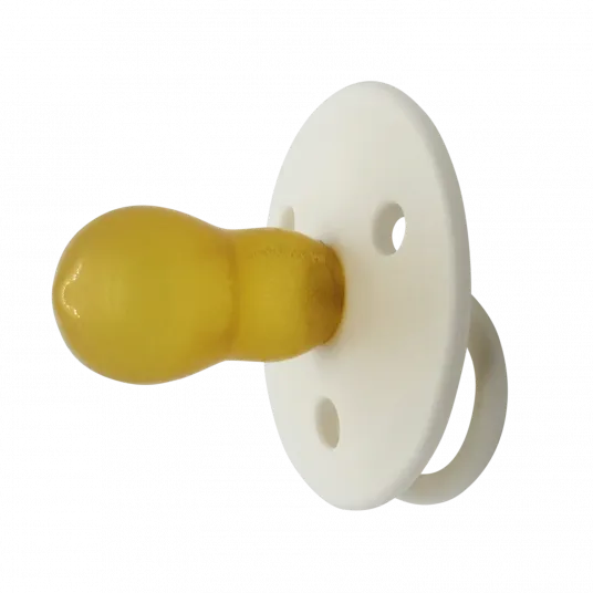 Suzete rotunde din latex pentru bebelusi Mininor snowberry, 2 bucati, 6+ luni, alb