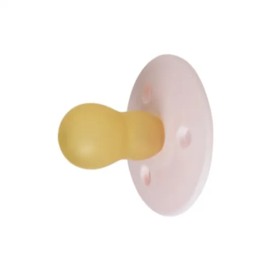 Suzete rotunde din latex pentru bebelusi Mininor spring blossom, 0 luni, roz pal