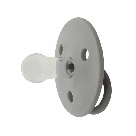 Suzete rotunde din silicon pentru bebelusi Mininor grey, 2 bucati, 6+ luni, gri