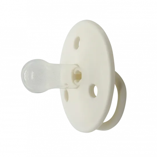 Suzete rotunde din silicon pentru bebelusi Mininor snowberry, 2 bucati, 6+ luni, alb